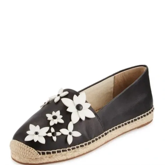 Michael Kors Lola Leather Espadrille Flats Shoes 7