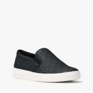 Michael Kors Women’s Keaton Black Logo Slip On Sneakers Size 6.5