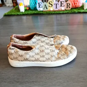 Michael Kors Women's Tan Slip-On Sneakers Size 7.5 No Shoe Strings