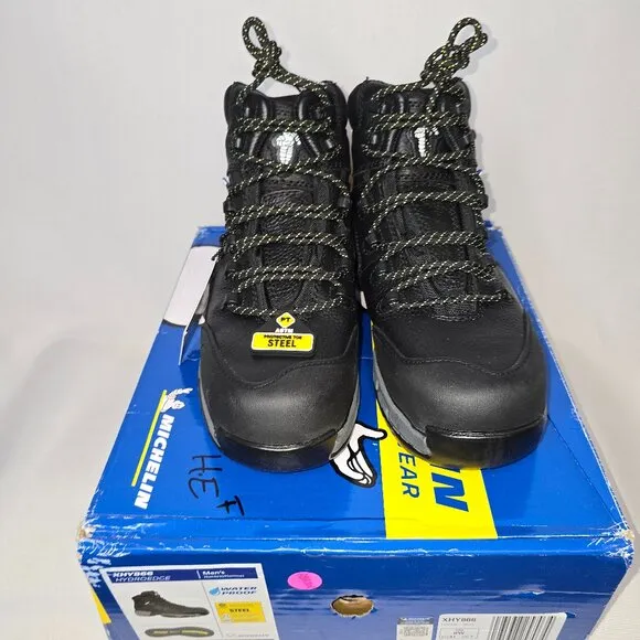 Michelin Hydroedge Waterproof Work Boot XHY866 in BLK, Size 8W, NIB