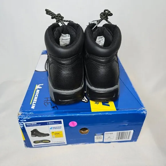 Michelin Hydroedge Waterproof Work Boot XHY866 in BLK, Size 8W, NIB