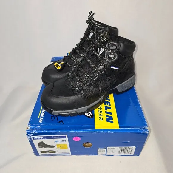 Michelin Hydroedge Waterproof Work Boot XHY866 in BLK, Size 8W, NIB
