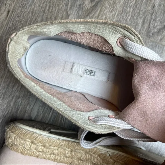 MIISTA London Pink Leather Braided Sneakers 37