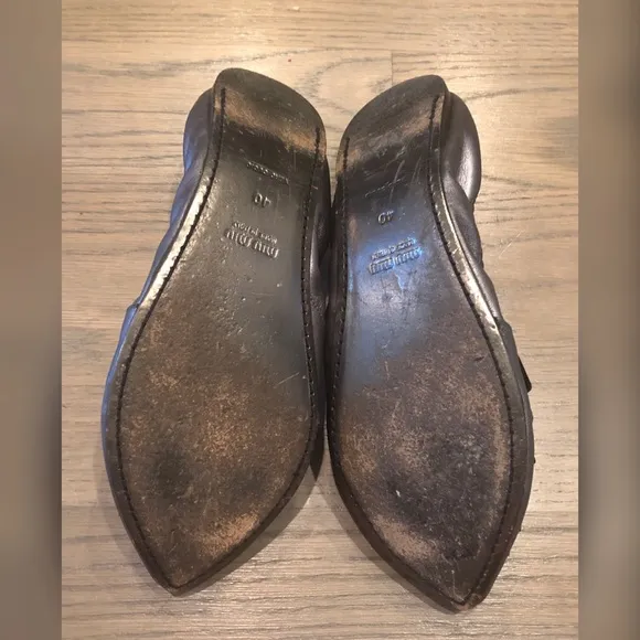 Miu Miu Gray Flats w/ Beaded Decor GUC Size 40