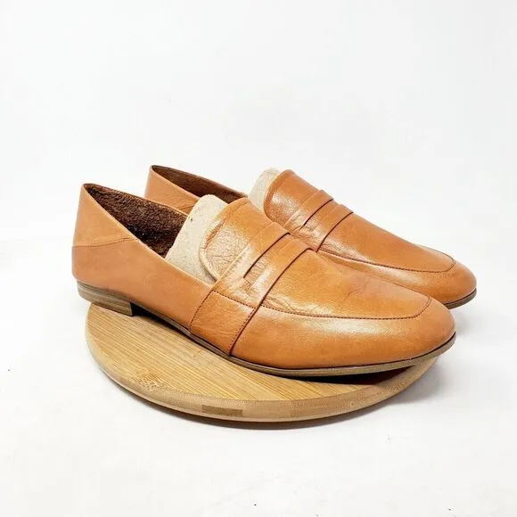 Miz Mooz Shoes Womens 42 Iggy Brown Leather Loafer Flats