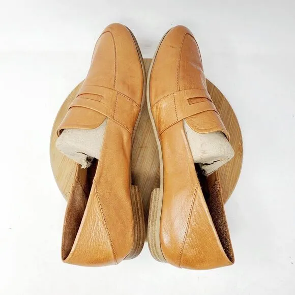 Miz Mooz Shoes Womens 42 Iggy Brown Leather Loafer Flats