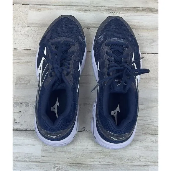 Mizuno Mens Wave Unite 2 Running Shoe Navy &amp; White US SIZE 6.5 NWOB