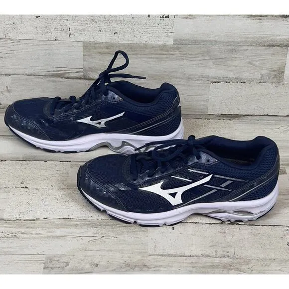 Mizuno Mens Wave Unite 2 Running Shoe Navy &amp; White US SIZE 6.5 NWOB