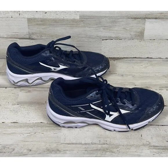 Mizuno Mens Wave Unite 2 Running Shoe Navy &amp; White US SIZE 6.5 NWOB