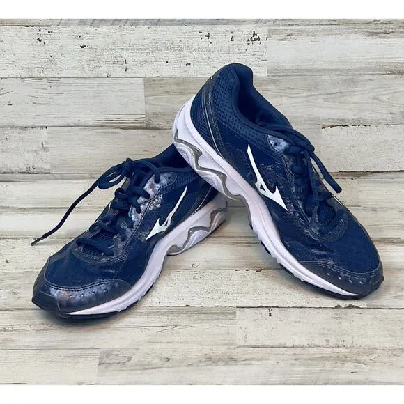 Mizuno Mens Wave Unite 2 Running Shoe Navy &amp; White US SIZE 6.5 NWOB