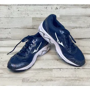 Mizuno Mens Wave Unite 2 Running Shoe Navy &amp; White US SIZE 6.5 NWOB