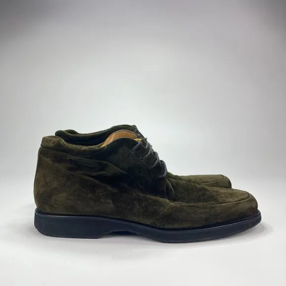 Moreschi Russell Bromley Olive Green Suede Ankle Casual Boots Shoes Mens Size 10