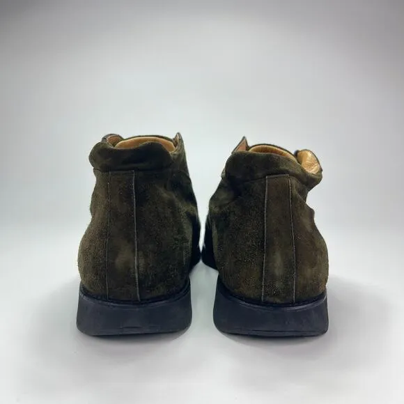 Moreschi Russell Bromley Olive Green Suede Ankle Casual Boots Shoes Mens Size 10
