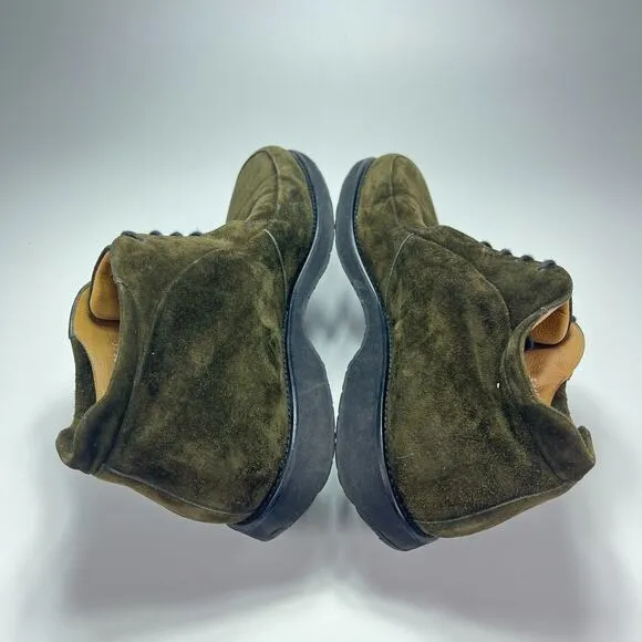 Moreschi Russell Bromley Olive Green Suede Ankle Casual Boots Shoes Mens Size 10