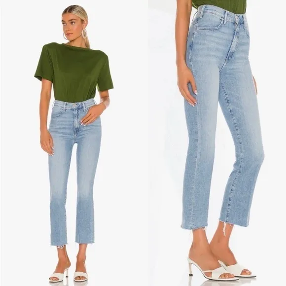 MOTHER The Hustler Ankle Fray In Shaken, Not Stirred  Wash Size 25