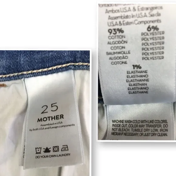 MOTHER The Hustler Ankle Fray In Shaken, Not Stirred  Wash Size 25
