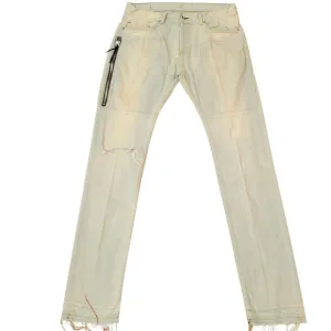 Mr. Completely 2016 Distressed Zipper Jeans Size 33/34 Raw Hem Slim Fit