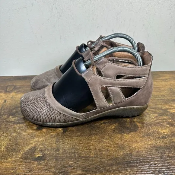 Naot Kata Gladiator Leather Brown‎ Flats Shoes Women's Size 39