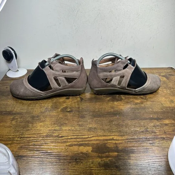 Naot Kata Gladiator Leather Brown‎ Flats Shoes Women's Size 39