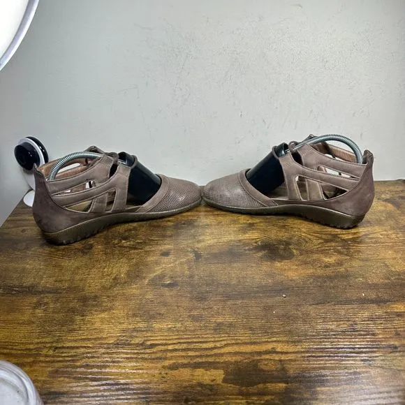 Naot Kata Gladiator Leather Brown‎ Flats Shoes Women's Size 39