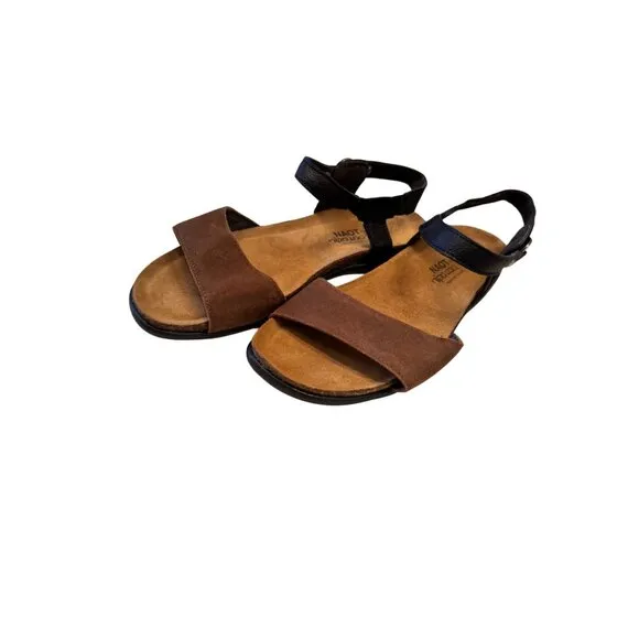 Naot Sabrina Women's Brown Suede Size 7.5 EU 38 Cork Footbed Arch Support NWOB