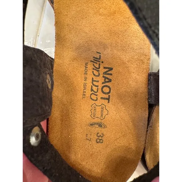 Naot Sabrina Women's Brown Suede Size 7.5 EU 38 Cork Footbed Arch Support NWOB