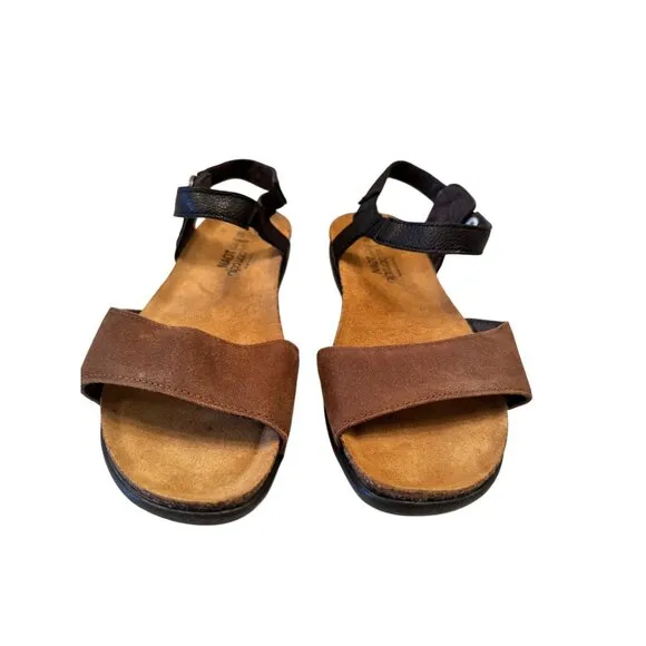 Naot Sabrina Women's Brown Suede Size 7.5 EU 38 Cork Footbed Arch Support NWOB