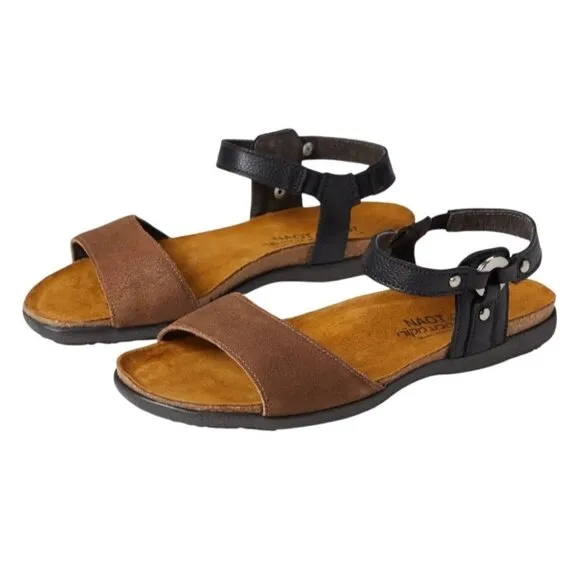 Naot Sabrina Women's Brown Suede Size 7.5 EU 38 Cork Footbed Arch Support NWOB