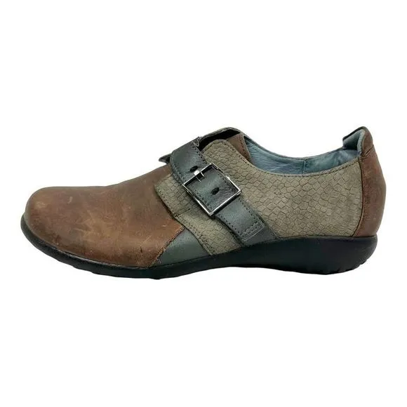 Naot Tane brown gray loafer shoes slip-on comfort flats casual lagenlook SZ 9