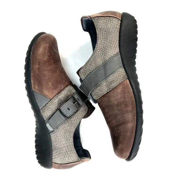 Naot Tane Size 8 Loafer Shoes Slip-on Comfort Flats Casual Lagenlook Brown Grey