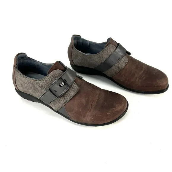 Naot Tane Size 8 Loafer Shoes Slip-on Comfort Flats Casual Lagenlook Brown Grey