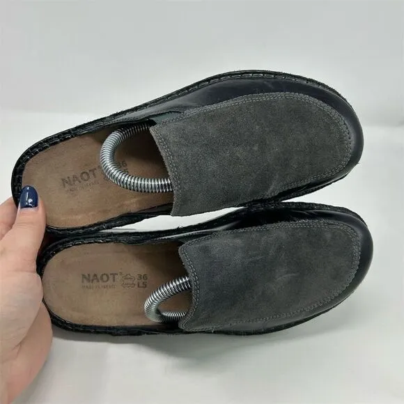 Naot Women's Procida Mule Black Dark Gray Slip-On Shoes Size 36 (US 5) Casual