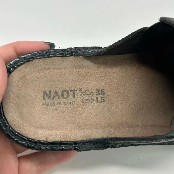 Naot Women's Procida Mule Black Dark Gray Slip-On Shoes Size 36 (US 5) Casual