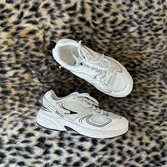 Nautica Gray and White Chunky Dad Sneakers