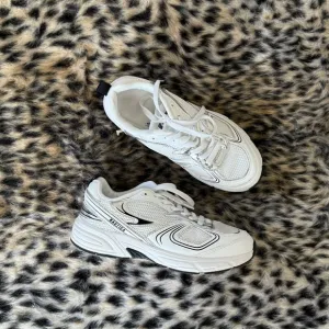 Nautica Gray and White Chunky Dad Sneakers