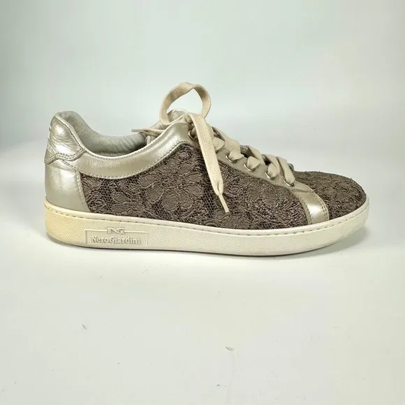 Nero Giardini Women's Lace Sneakers. Made in Italy. Size: US 5