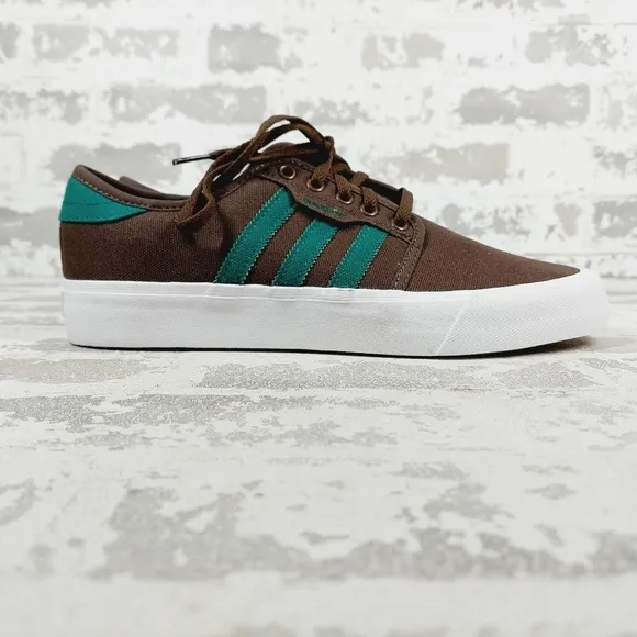 New Adidas Seely Brown Lace Up Skate Sneakers B50