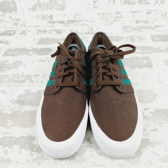 New Adidas Seely Brown Lace Up Skate Sneakers B50