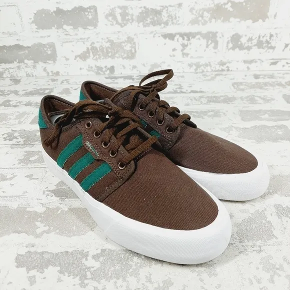 New Adidas Seely Brown Lace Up Skate Sneakers B50