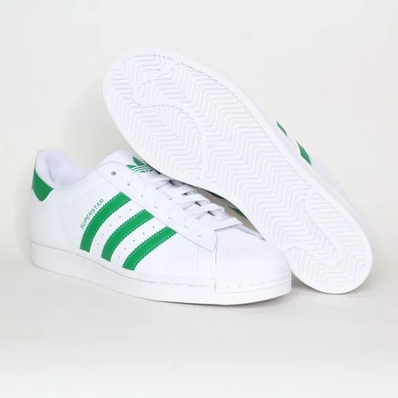 New Adidas Superstar White Green Casual Shoes IE9047 Men's Sneakers Size 9