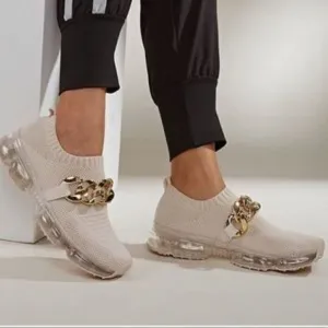 NEW Air Cushion Walking  Sneakers With Gold Chain