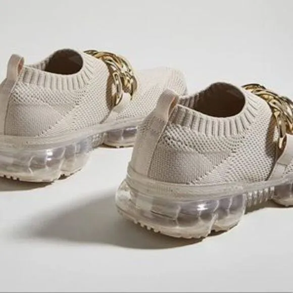 NEW Air Cushion Walking  Sneakers With Gold Chain