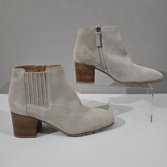 NEW Aquatalia Charlotte Ankle Bootie Waterproof Grey Suede Size 8.5