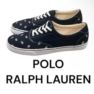 New authentic Polo Ralph Lauren designer canvas sneakers sz mens 14 display