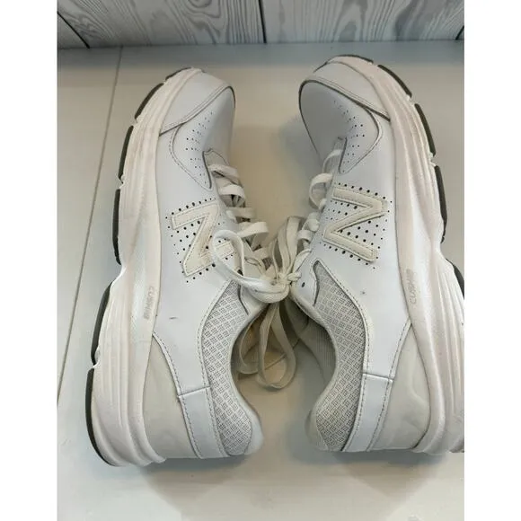 New Balance 411 Walking Training Shoes All White Leather Men's 9.5