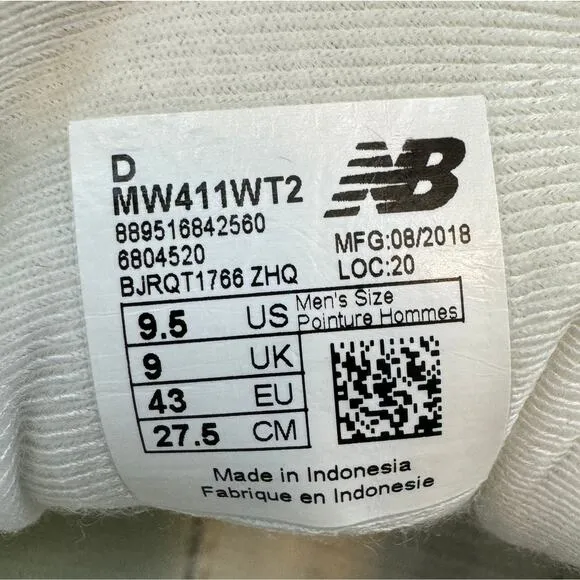 New Balance 411 Walking Training Shoes All White Leather Men's 9.5