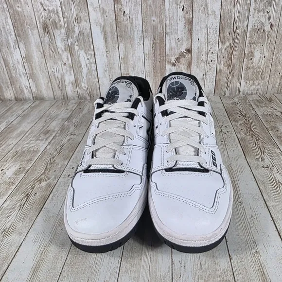 New Balance 550 Sneakers Low Top White Black Casual Shoes BB550HA1 Size 9.5