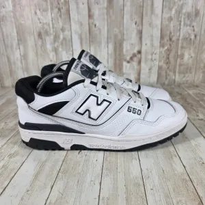New Balance 550 Sneakers Low Top White Black Casual Shoes BB550HA1 Size 9.5