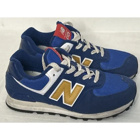 New Balance 574 Boys’ Size 13 Blue Gold Retro Preppy Cool Kids