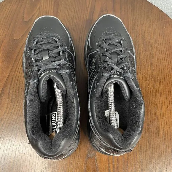 New Balance 577 S L 2 Shoes Women Size 7.5 Black Leather Comfort Walking Sneaker